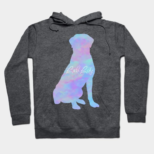 Lab Life Rainbow Pastel Labrador Sitting Hoodie by TrapperWeasel